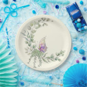 春の蝶のラウンドペーパープレート ペーパープレート (パーティー)