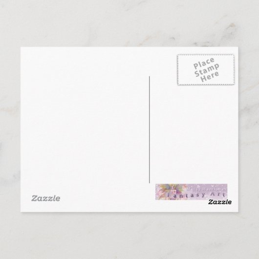 春の蝶の妖精ファンタジーアート ポストカード (裏面)