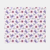 春の蝶の花ギフト フリースブランケット (正面(横))