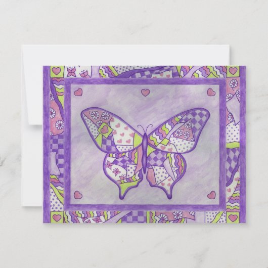 春の蝶パーティーの招待状 招待状 (正面)