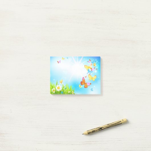 春の蝶 ポストイット (デスク上)