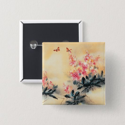 春の蝶 缶バッジ (正面&裏面)