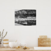 春の融解 モノクロ ポスター (キッチン)