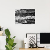 春の融解 モノクロ ポスター (ホームオフィス)