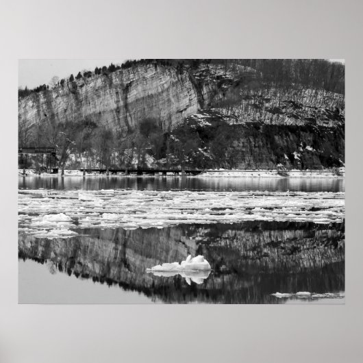 春の融解 モノクロ ポスター (正面)