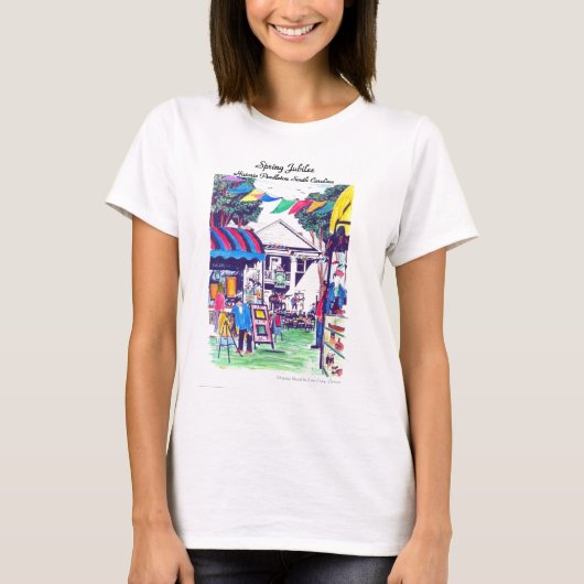 春の記念祭の女性ティー Tシャツ (正面)