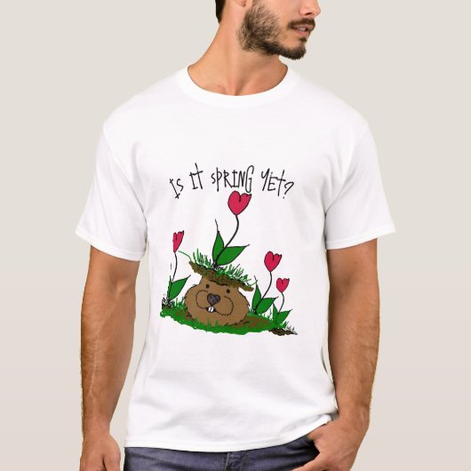 春の訪れだよ ウッドチックデー Tシャツ (正面)