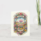 春の誕生日カードの名前の追加あいさつ文 シーズンカード (正面)