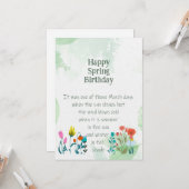 春の誕生日名言詩 チャールズ・ディケンズ カード (正面/裏面インサイチュ)