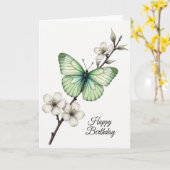 春の誕生日花と虫のカード カード (黄色い花)