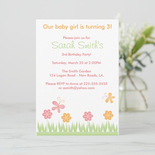 春の誕生日 招待状 (スタンド正面)