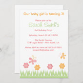 春の誕生日 招待状 (正面/裏面)