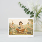 春の読書 ポストカード (スタンド正面)