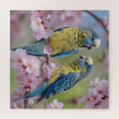 春の調和：青と黄色の仲間 ジグソーパズル (横)