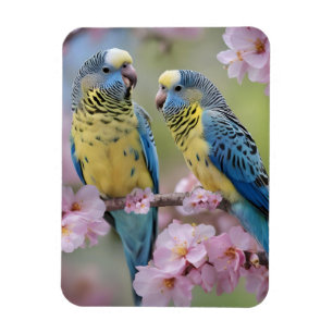 春の調和:青と黄色の仲間 マグネット