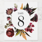 春の豊かさ カラフルな花のテーブルナンバー ワインラベル (シングルラベル)