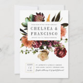 春の豊カラフル結婚かさ 招待状 (正面)