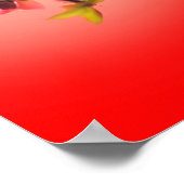 春の赤い背景 ポスター (角)