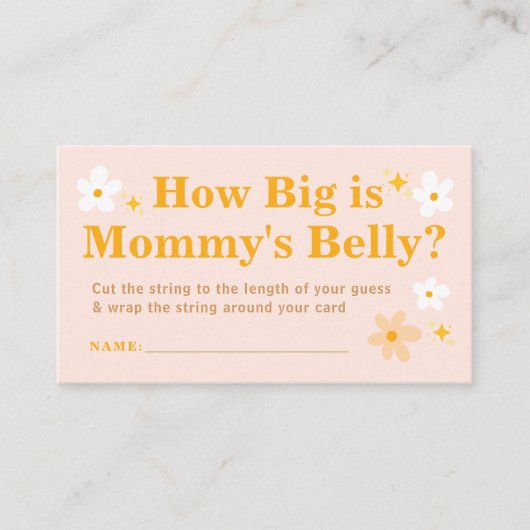 春の赤ちゃんシャワーどのように大きいママの腹ゲーム エンクロージャーカード (正面)