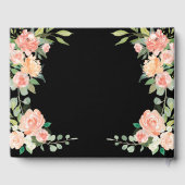 春の赤面のモモの水彩画の花のベビーシャワー ゲストブック (裏面)