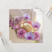 春の輝き3Dグリーティングカードと露キス カード (正面/裏面インサイチュ)