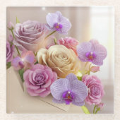 春の輝き3Dグリーティングカードと露キス ガラスコースター (正面)