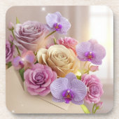 春の輝き3Dグリーティングカードと露キス コースター (正面)