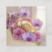 春の輝き3Dグリーティングカードと露キス スクエア名刺 (裏面)