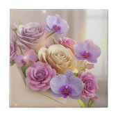 春の輝き3Dグリーティングカードと露キス タイル (正面)