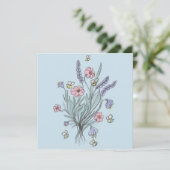 春の野の花と蜂の誕生日招待状 (スタンド正面)