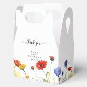 春の野原のワイルドフラワーを飾ったゲーブルボックス フェイバーボックス (オープン)