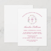 春の野生の花のリース ファーストコミュニオン 招待状 (正面/裏面)