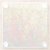 春の野生の花の明るい庭の壁画 ガラスコースター (裏面)