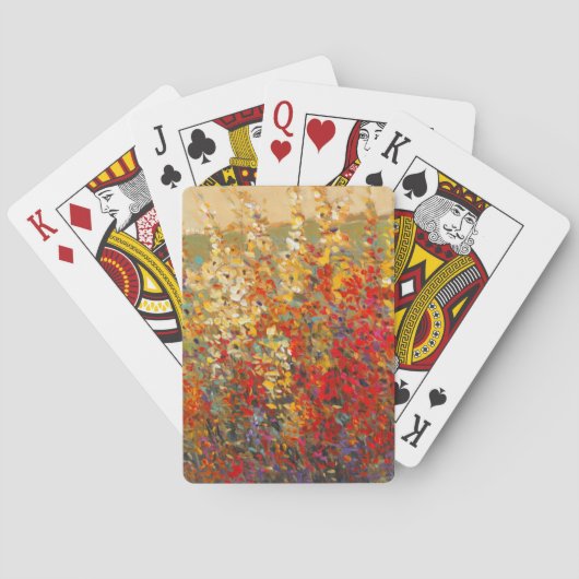 春の野生の花の明るい庭の壁画 トランプ (裏面)