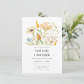 春の野生の花の植物園でのアウトドアウェディング 招待状 (スタンド正面)