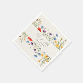 春の野生の花の牧場 ウェディング スタンダードカクテルナプキン (角)