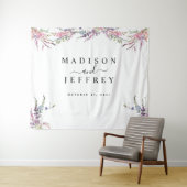 春の野生の花の花の結婚式の背景 タペストリー (インサイチュ(横))