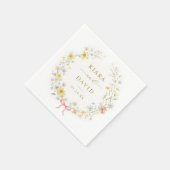 春の野生の花の草原の庭の結婚式 スタンダードカクテルナプキン (角)