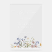 春の野生の花の草原 ガーデン ウェディング ウェルカム アクリルサイン (正面)