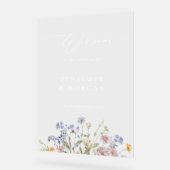 春の野生の花の草原 ガーデン ウェディング ウェルカム アクリルサイン (傾斜)