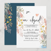 春の野生の花の草原 ドライ エロープメント 招待状 (正面/裏面)