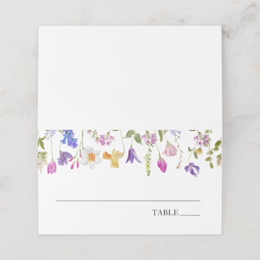 春の野生の花の赤ちゃんの名前プレースカード プレイスカード (外部開封)