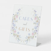 春の野生の花 ブライダルシャワーのカードとギフト 台座サイン (正面)