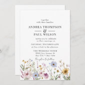 春の野生の花 | ボヘミアンチックなウェディング 招待状 (正面/裏面)