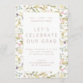 春の野生の花 ボーホ フォト 大学卒業 招待状 (正面)