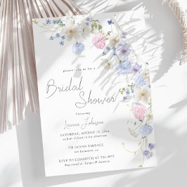 春の野生の花 紫 ピンクの結婚式前パーティー 招待状