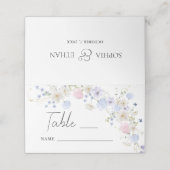 春の野花の結婚式テーブルナンバー プレイスカード (外部開封)