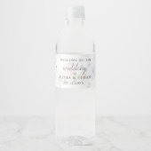 春の野花パープルピンクの結婚式 ペットボトルラベル (正面)