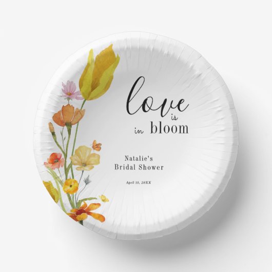 春の野花ブライダルシャワー Love is in Bloom ペーパーボウル (正面)