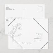 春の鉛筆花柄 セーブ・ザ・デート ポストカード (正面/裏面)